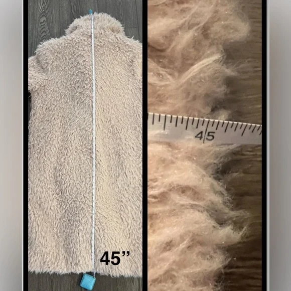 Anthropologie Pink Faux Fur Duster - Picture 4 of 6